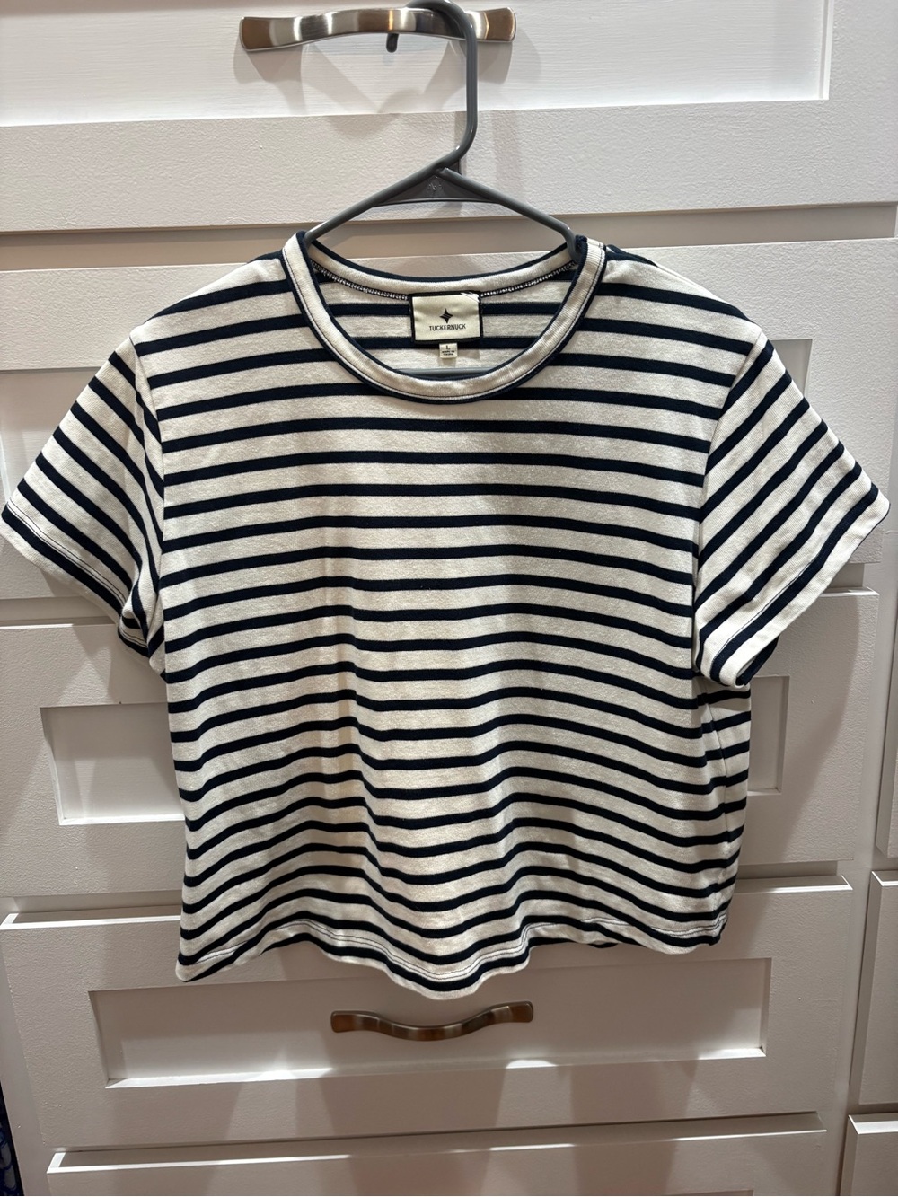 Tuckernuck Navy & White Striped Short Sleeve Tee